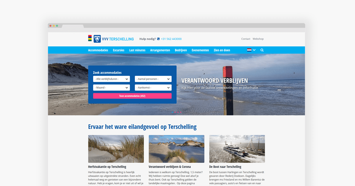 homepage website VVV Terschelling