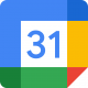 Het logo van Google Agenda, een kalender die werkt met iCal